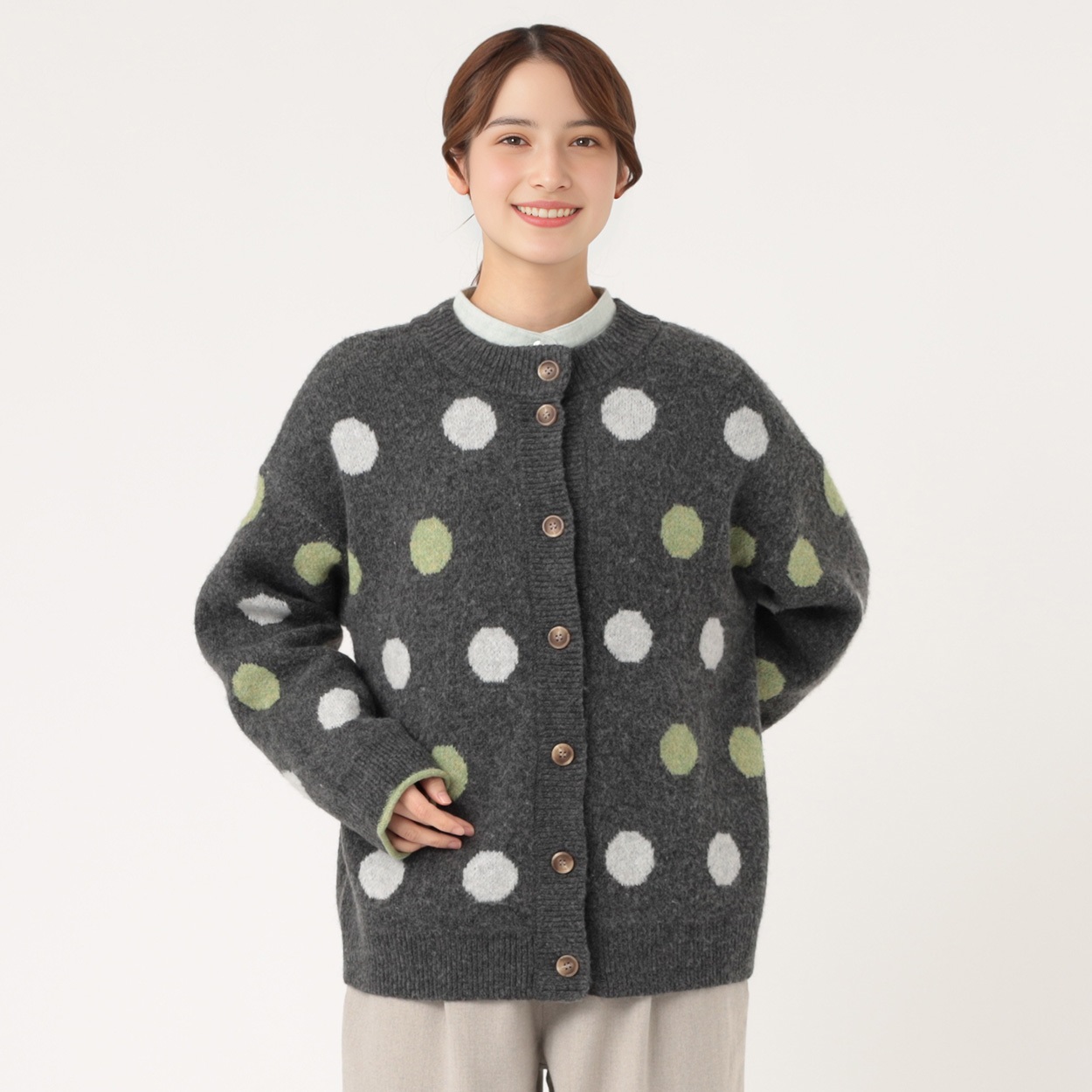 ドット2wayカーディガン リサイクルポリエステル入 レディス SELF+