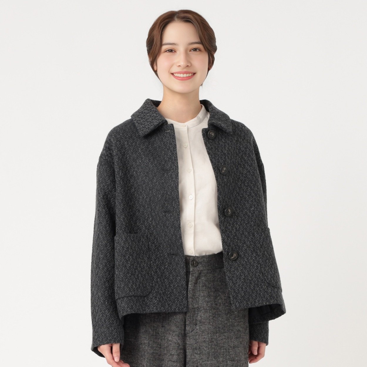 EXPAND ツイードステンカラーコート レディス SELF+SERVICE(セルフ＋