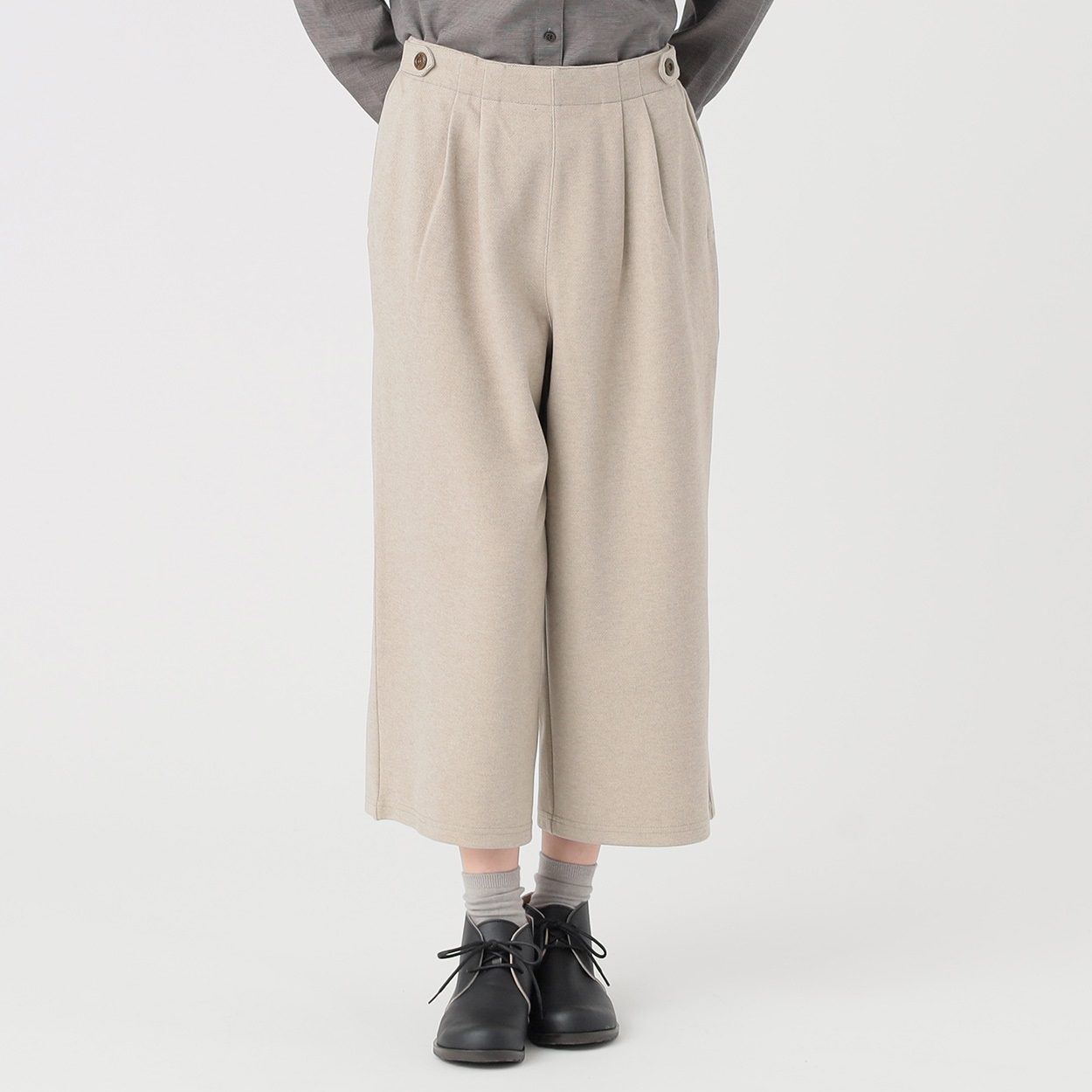 再生ポリエステル入 ワイドクロプトパンツ レディス SELF+SERVICE