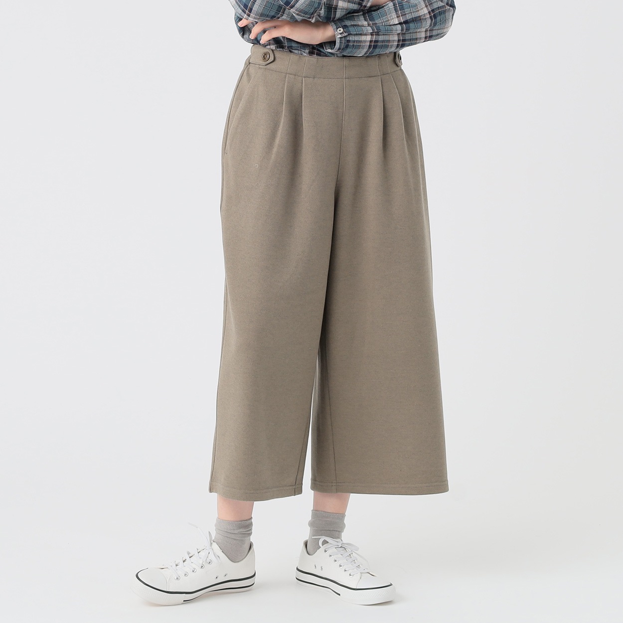 再生ポリエステル入 ワイドクロプトパンツ レディス SELF+SERVICE