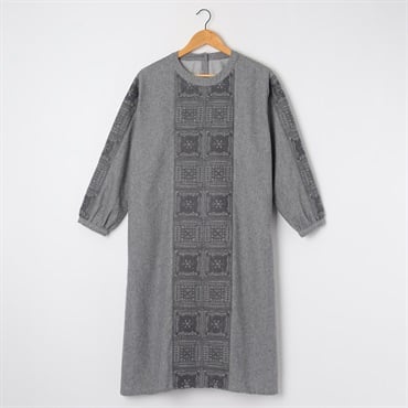 美品⭐️yoshie inaba】グレー 長袖カシュクールワンピース サイズ2 美