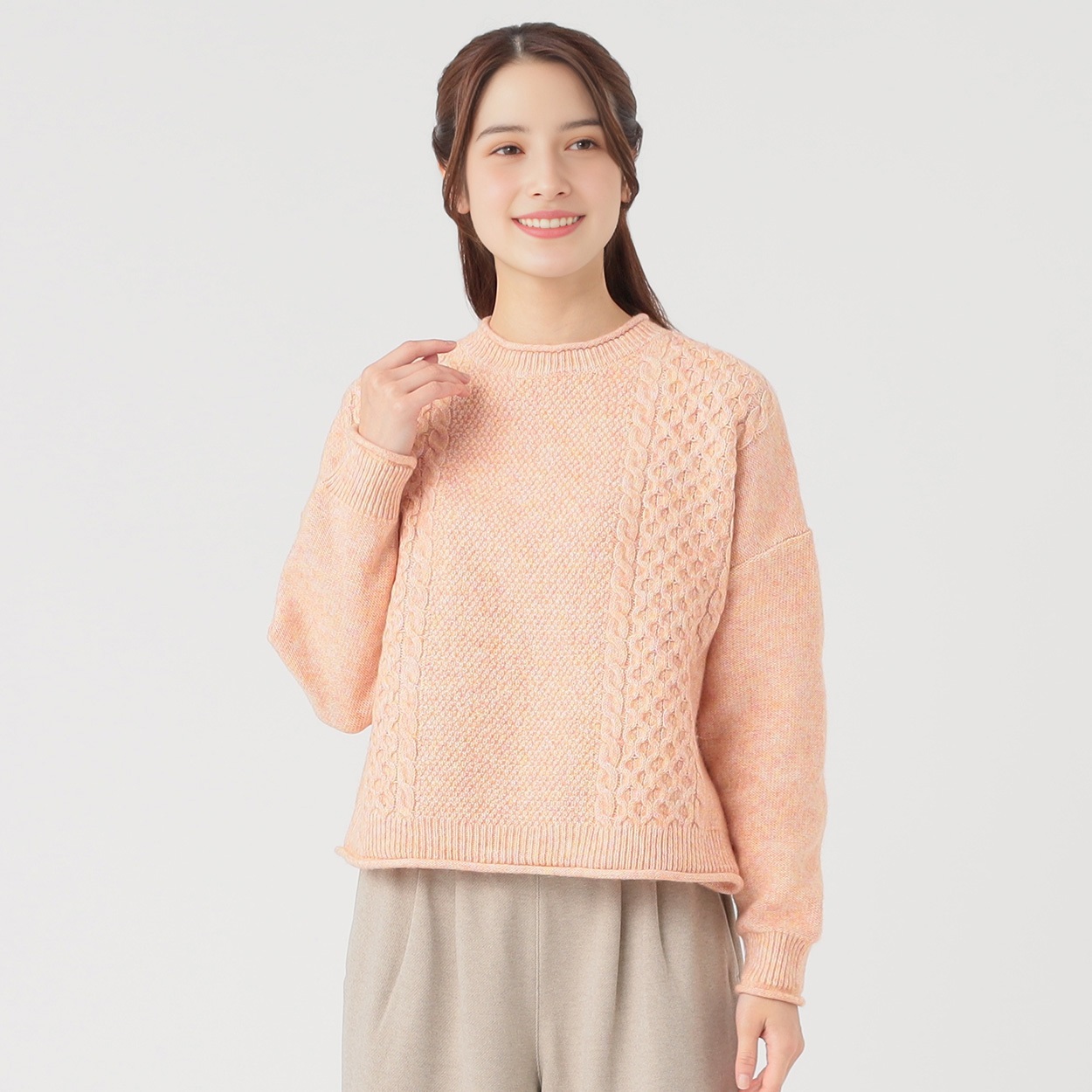 ケーブル編みニットプルオーバー レディス SELF+SERVICE(セルフ＋