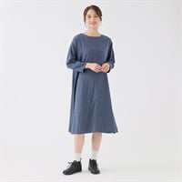 オーガニック綿糸 ダブルガーゼクルーワンピース レディス SELF+SERVICE(セルフ＋サービス) PLS-71143-SS(Ａアオ-M)