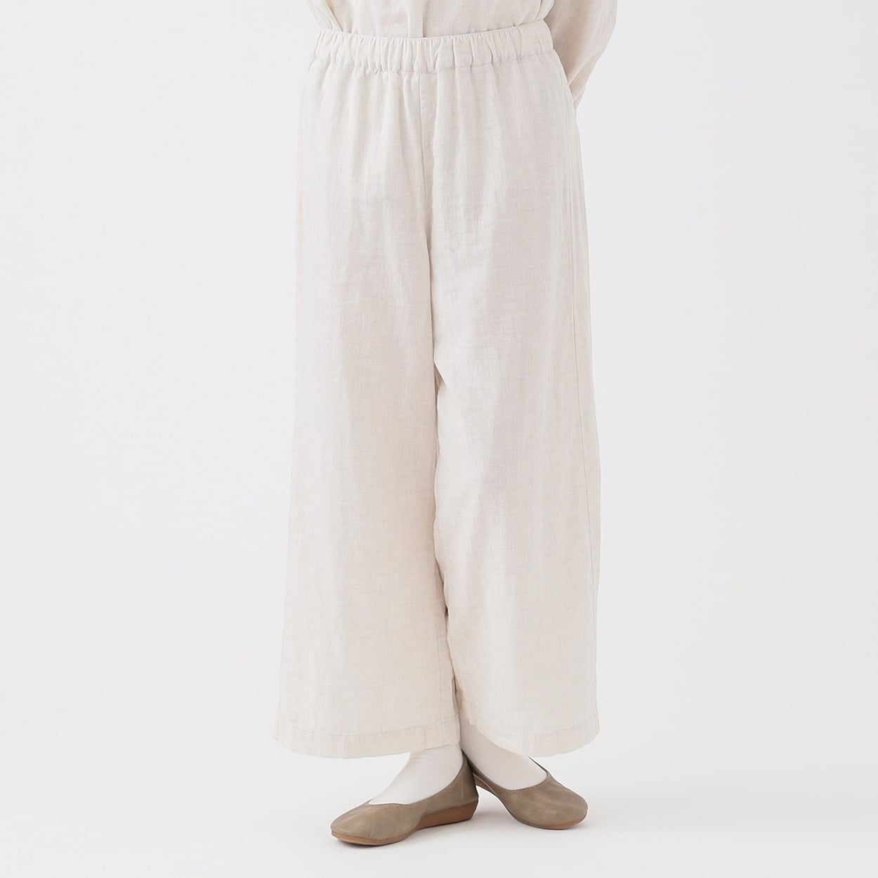 オーガニック綿糸 ダブルガーゼワイドパンツ レディス SELF+SERVICE(セルフ＋サービス) PLS-71146-SS(キナリ-XL)