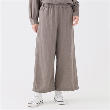 オーガニック綿糸 ダブルガーゼワイドパンツ レディス SELF+SERVICE(セルフ＋サービス) PLS-71146-SS(Ａウスクロ-M)