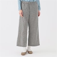 オーガニック綿糸 ダブルガーゼワイドパンツ レディス SELF+SERVICE(セルフ＋サービス) PLS-71146-SS(Ａクロ（ギンガムチェック）-M)