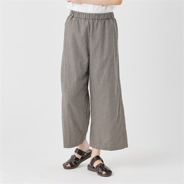 オーガニック綿糸 ダブルガーゼワイドパンツ レディス SELF+SERVICE(セルフ＋サービス) PLS-71146-SS(Ａウスチャ-M)