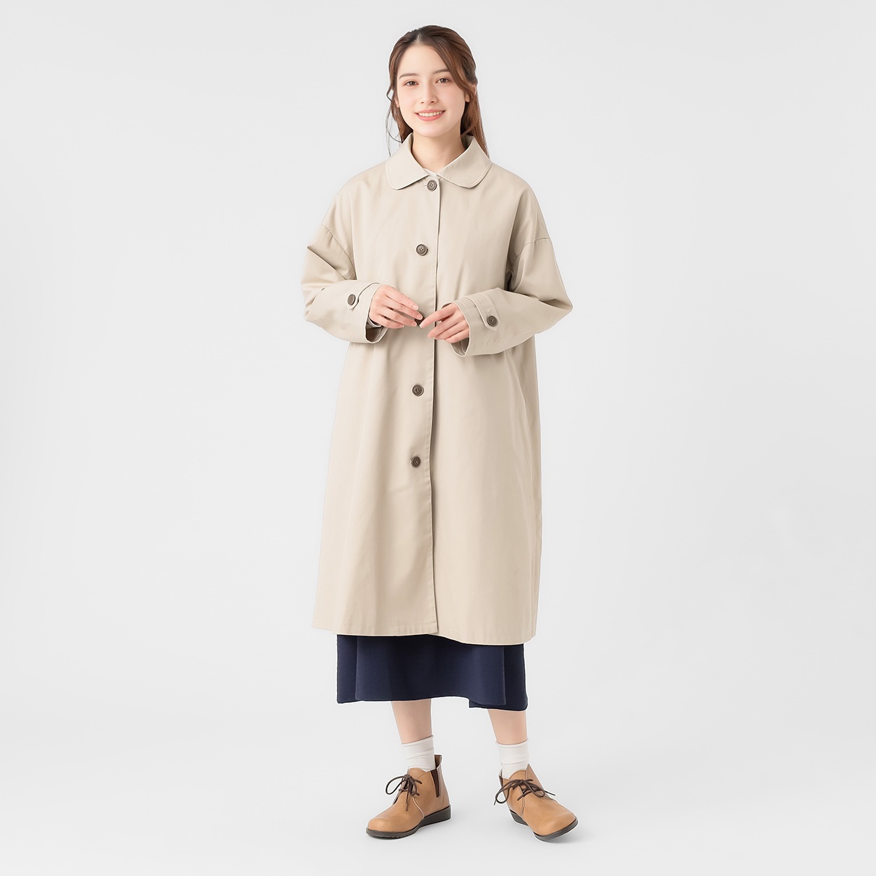 ツイルステンカラーコート 再生ポリエステル入 レディス SELF+SERVICE