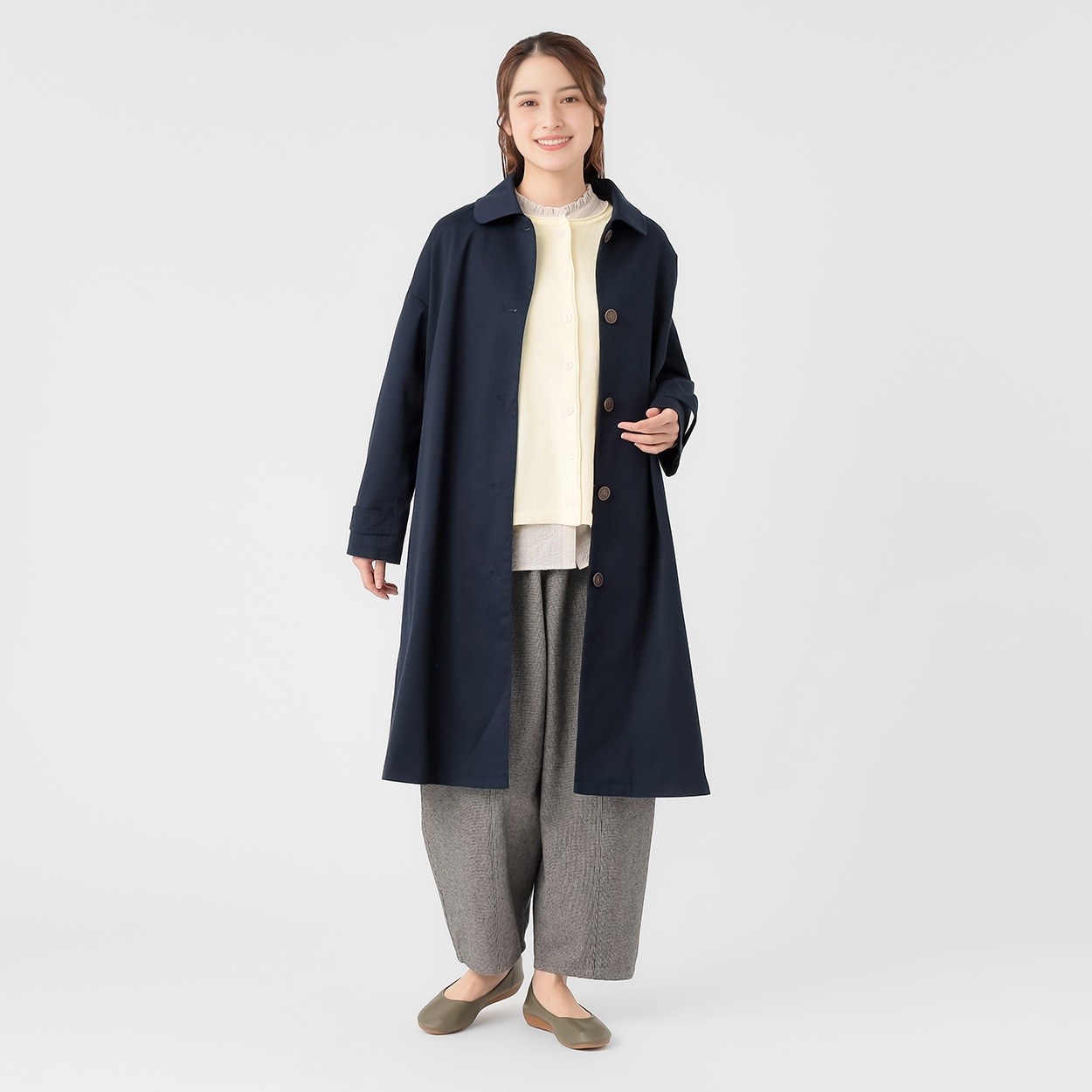 ツイルステンカラーコート 再生ポリエステル入 レディス SELF+SERVICE