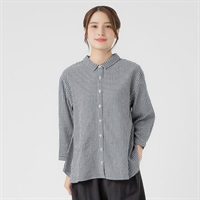 オーガニック綿入 チビエリシャツ7分袖 レディス SELF+SERVICE(セルフ＋サービス) ONP6012706-SS(Ａコイアオ-M)