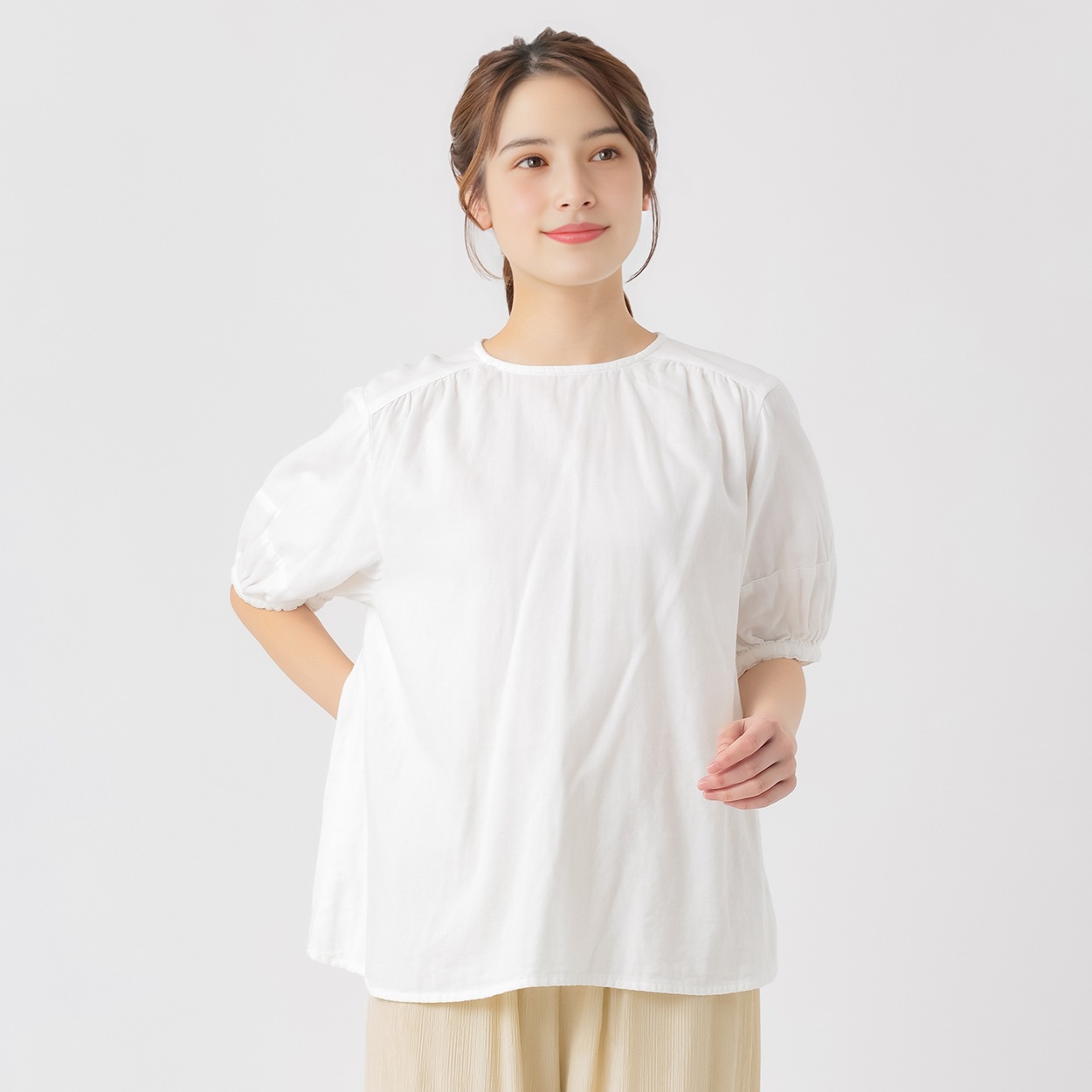 L ギャザーシャツ ellesse ホワイト エレッセ 長袖 ポロシャツ ラガーシャツ HERITAGE ellesse - ellesse ウェア