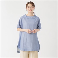 ロールネックチュニック レディス SELF+SERVICE(セルフ＋サービス) PLS-71151-SS(Ａアオ-M)