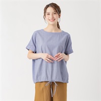 ドロストブラウス レディス SELF+SERVICE(セルフ＋サービス) PLS-71176-SS(アオ(コチドリ)-M)