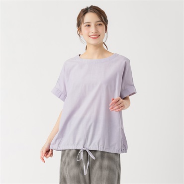 ドロストブラウス レディス SELF+SERVICE(セルフ＋サービス) PLS-71176-SS(ムラサキ-M)