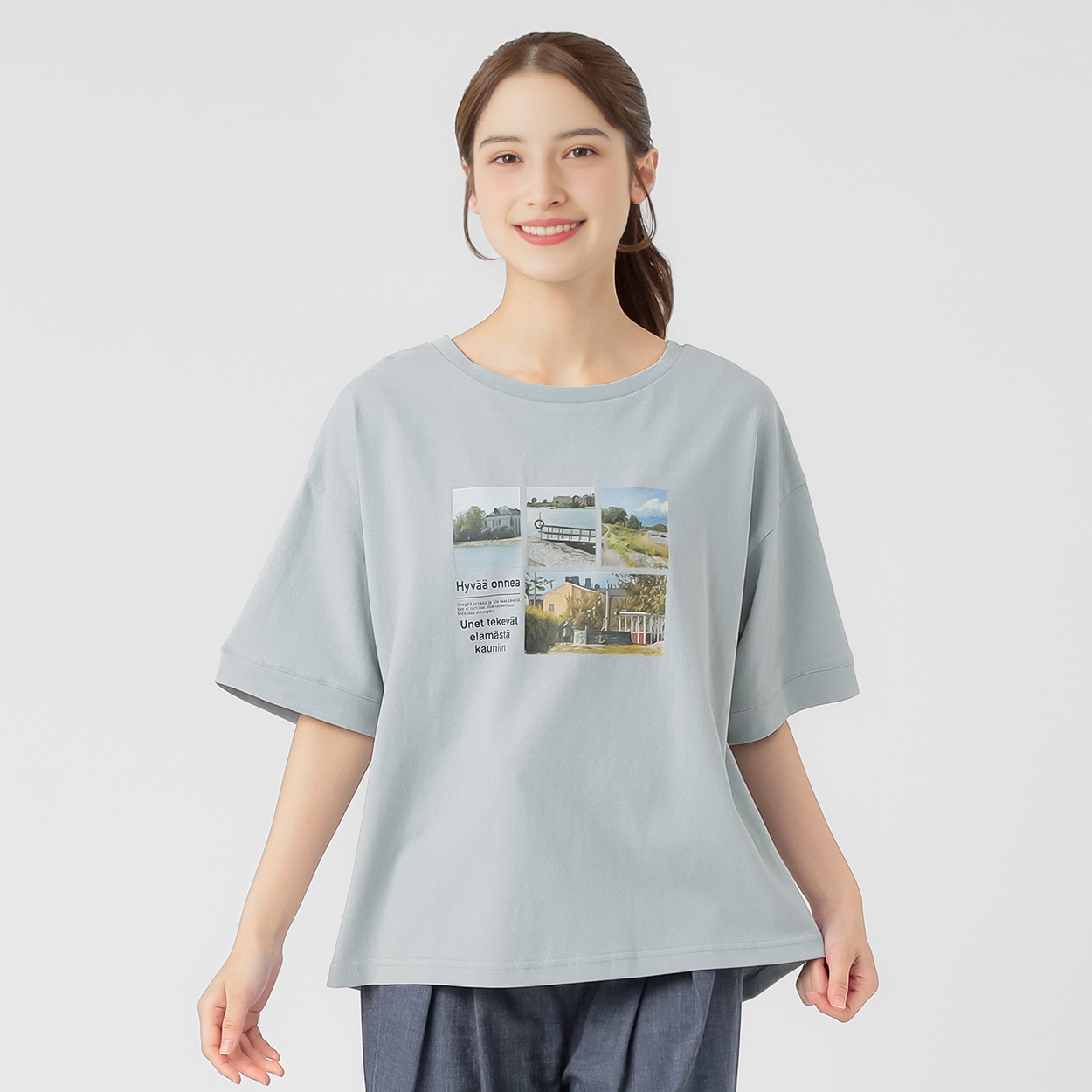 MUDAZERO フォトプリントTシャツ（タック入り） レディス SELF+SERVICE