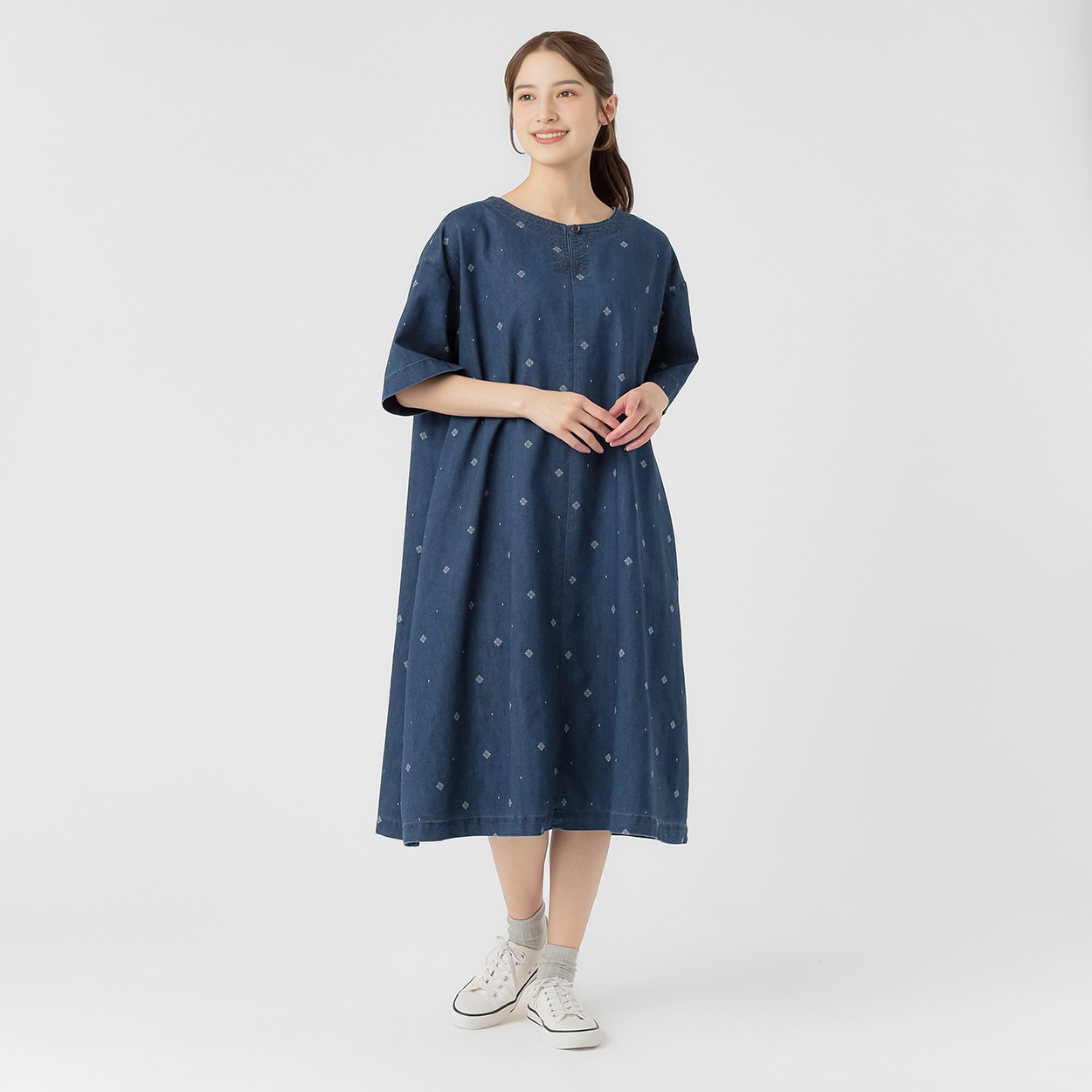 yyy出品 MUDAZERO デニムキーネックワンピース レディス SELF+SERVICE(セルフ＋