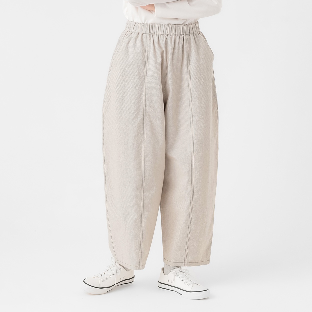 綿麻ポプリンサーカスパンツ オーガニック綿入 レディス SELF+SERVICE