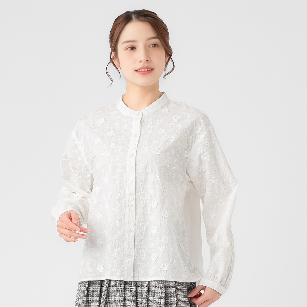 EXPAND オーガニック綿入刺繍ブラウス レディス SELF+SERVICE(セルフ＋