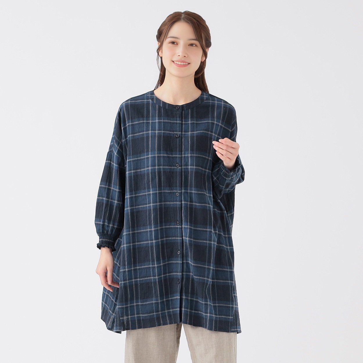 オーガニック綿入 切替チュニック レディス SELF+SERVICE(セルフ＋