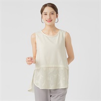 オーガニック綿混 裾異素材タンクトップ レディス SELF+SERVICE(セルフ＋サービス) P29039-SS(キナリ-M)