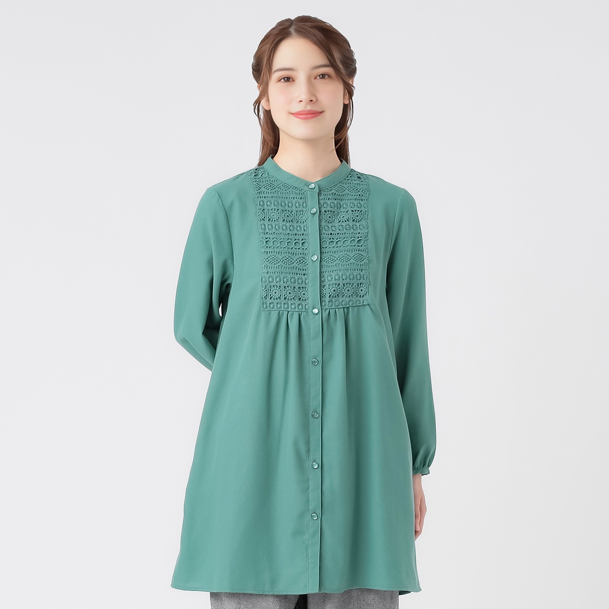 オーガニック綿入 ツイルレース使いチュニック レディス SELF+SERVICE