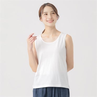 オーガニック綿糸タンクトップ レディス SELF+SERVICE(セルフ＋サービス) MRCT262241006(シロ-M)
