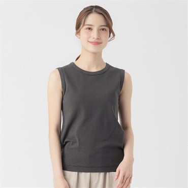 オーガニック綿混リップルリブタンクトップ レディス SELF+SERVICE(セルフ＋サービス) MRCT262241007(チャコ－ルグレ－-M)