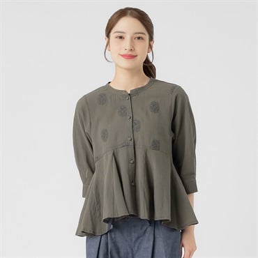 kippis刺繍羽織ブラウス オーガニック綿入 レディス SELF+SERVICE(セルフ＋サービス) YG2604YS02ｰSS