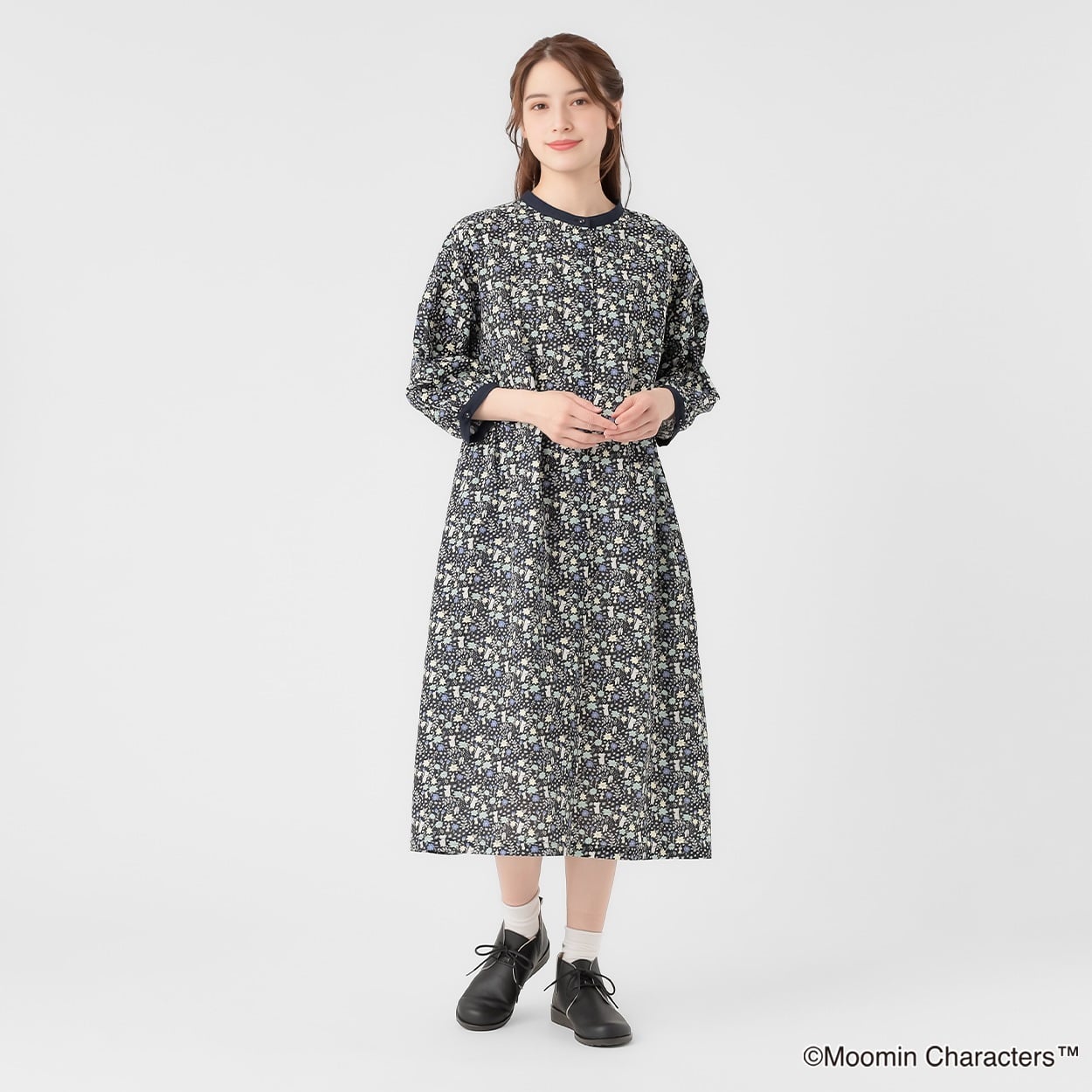 【ますみん】パドカレ プリントワンピース ナチュラル 36 ムーミン総柄プリントワンピース レディス SELF+SERVICE(セルフ＋