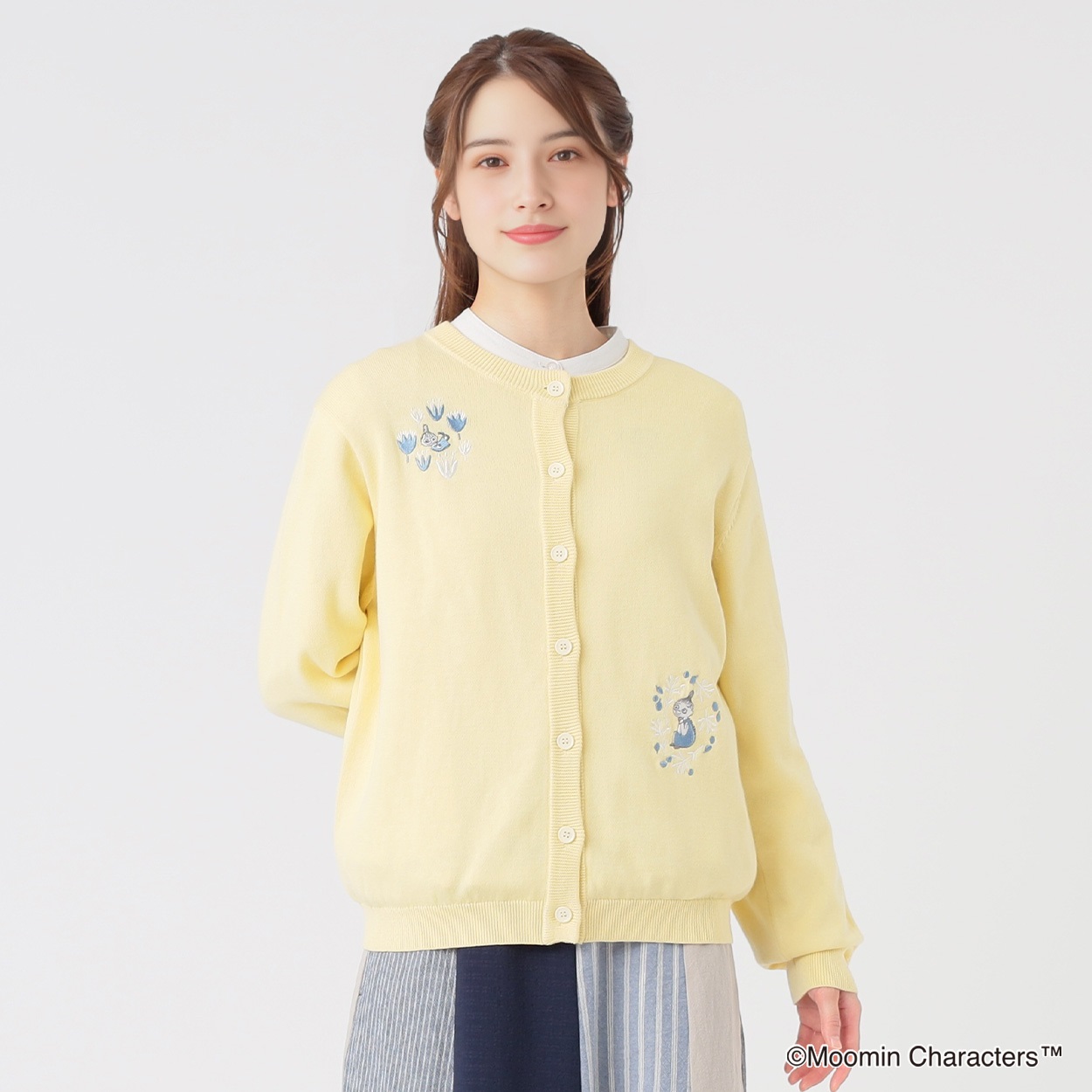 ムーミン刺繍カーディガン レディス SELF+SERVICE(セルフ＋サービス) GL1266438-SS(キイロ-L)