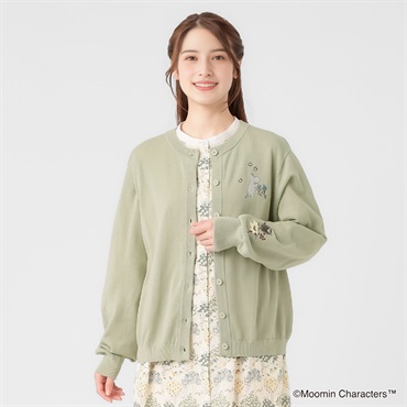 ムーミン刺繍カーディガン レディス SELF+SERVICE(セルフ＋サービス) GL1266438-SS(ウスミドリ-M)