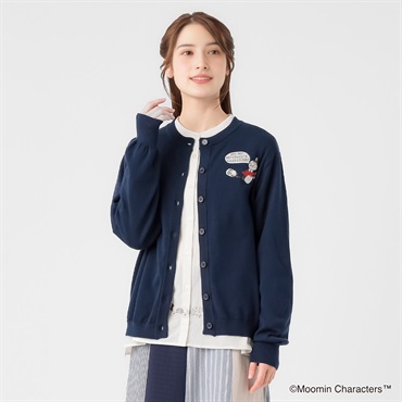 ムーミン刺繍カーディガン レディス SELF+SERVICE(セルフ＋サービス) GL1266438-SS(Ａコイアオ-M)