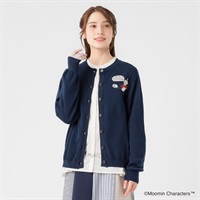 ムーミン刺繍カーディガン レディス SELF+SERVICE(セルフ＋サービス) GL1266438-SS(Ａコイアオ-M)
