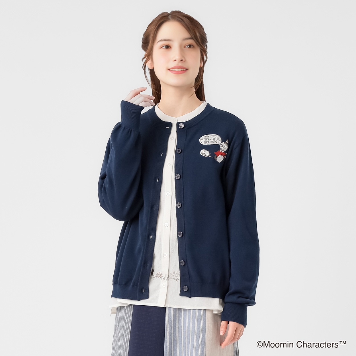 ムーミン刺繍カーディガン レディス SELF+SERVICE(セルフ＋サービス) GL1266438-SS(Ａコイアオ-XL)