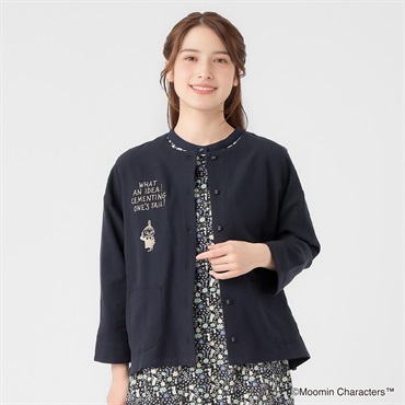 ムーミン刺繍入ジャケット レディス SELF+SERVICE(セルフ＋サービス) GL1266439-SS(Ａコイアオ-M)