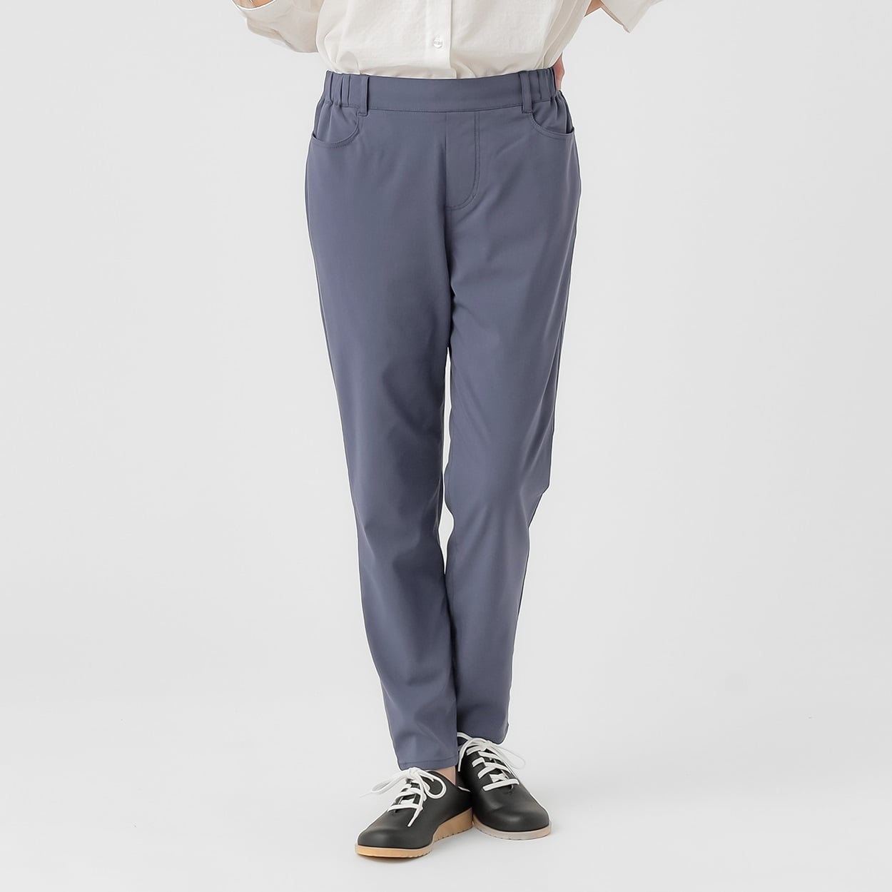 接触冷感 ゆるっとパンツ レディス SELF+SERVICE(セルフ＋サービス) TO26SS001S(アオ-L)