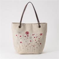 ☆かすみ草です☆ 四面刺繍のトートバッグ 草花刺繍トート レディス SELF+SERVICE(セルフ＋サービス) BG04-19400
