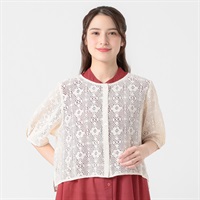 オーガニック綿混レース羽織り  オーガニック綿入 レディス SELF+SERVICE(セルフ＋サービス) TK526407-SS(キナリ-M)