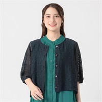 オーガニック綿混レース羽織り  オーガニック綿入 レディス SELF+SERVICE(セルフ＋サービス) TK526407-SS(コイアオ-M)