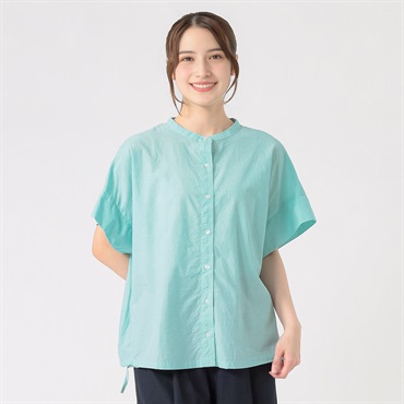 オーガニック綿糸 ウシロドロストブラウス レディス SELF+SERVICE(セルフ＋サービス) PLS-71193-SS(Ａミドリ-M)