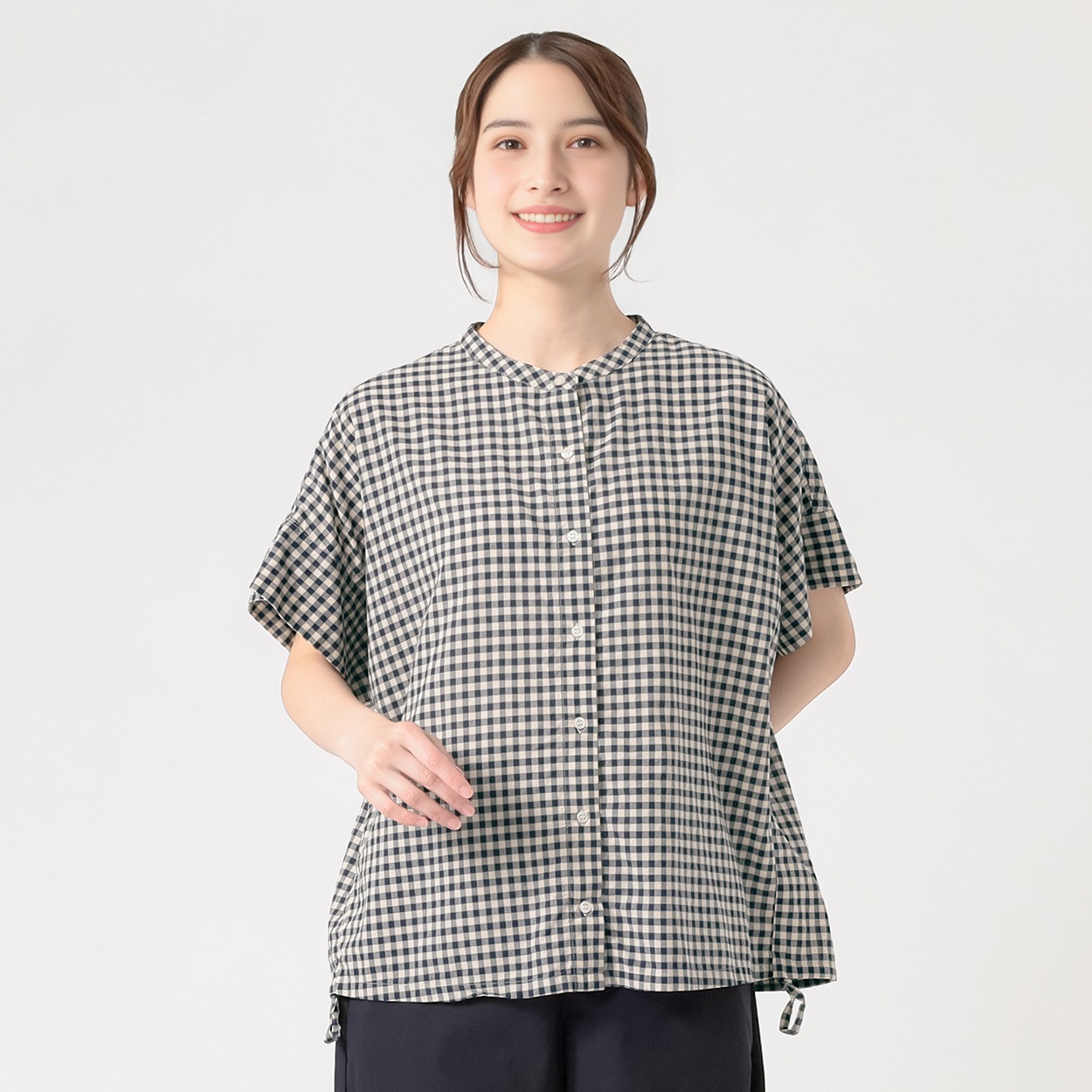 オーガニック綿糸 ウシロドロストブラウス レディス SELF+SERVICE(セルフ＋サービス) PLS-71193-SS(Ａアオ-L)