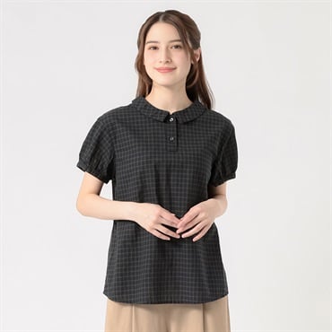 オーガニック綿糸 プルオーバーシャツ レディス SELF+SERVICE(セルフ＋サービス) PLS-71194-SS(コイミドリ-M)