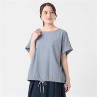 オーガニック綿糸 ドロストブラウス レディス SELF+SERVICE(セルフ＋サービス) PLS-71198-SS(コイアオ-M)