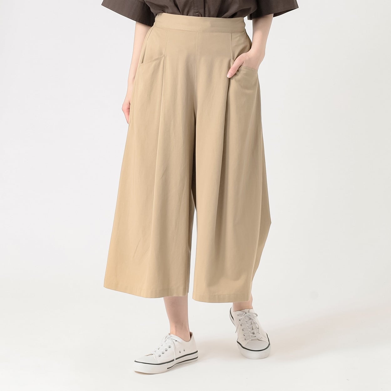 再生レーヨン入スカーチョ レディス SELF+SERVICE(セルフ＋サービス) TK526317-SS(ウスチャ-M)