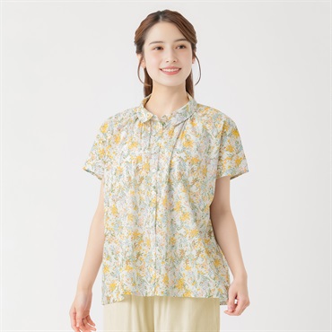 オーガニック綿糸花柄ブラウス レディス SELF+SERVICE(セルフ＋サービス) P29044-SS