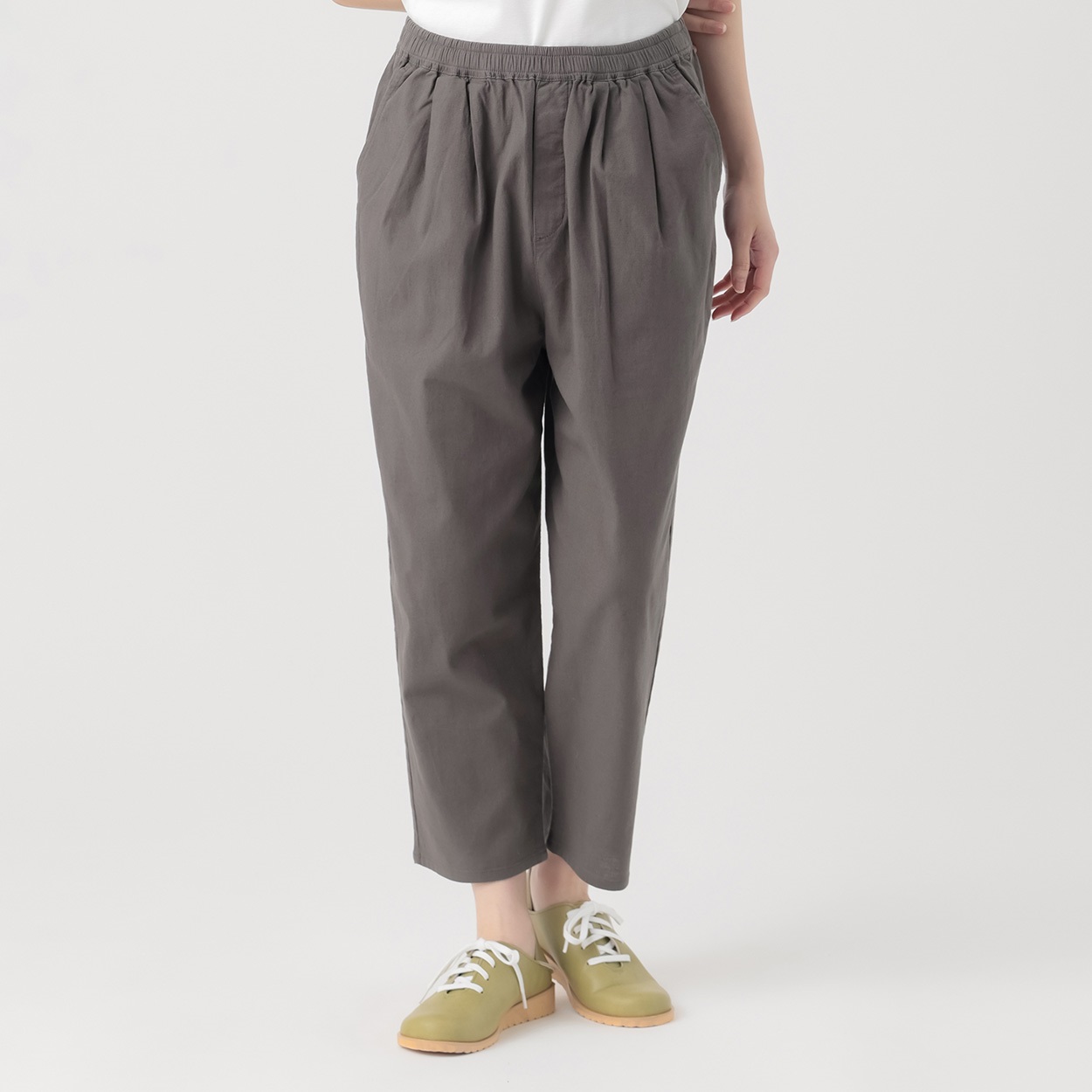 リネンライクテーパードパンツ オーガニック綿入 レディス SELF+ 