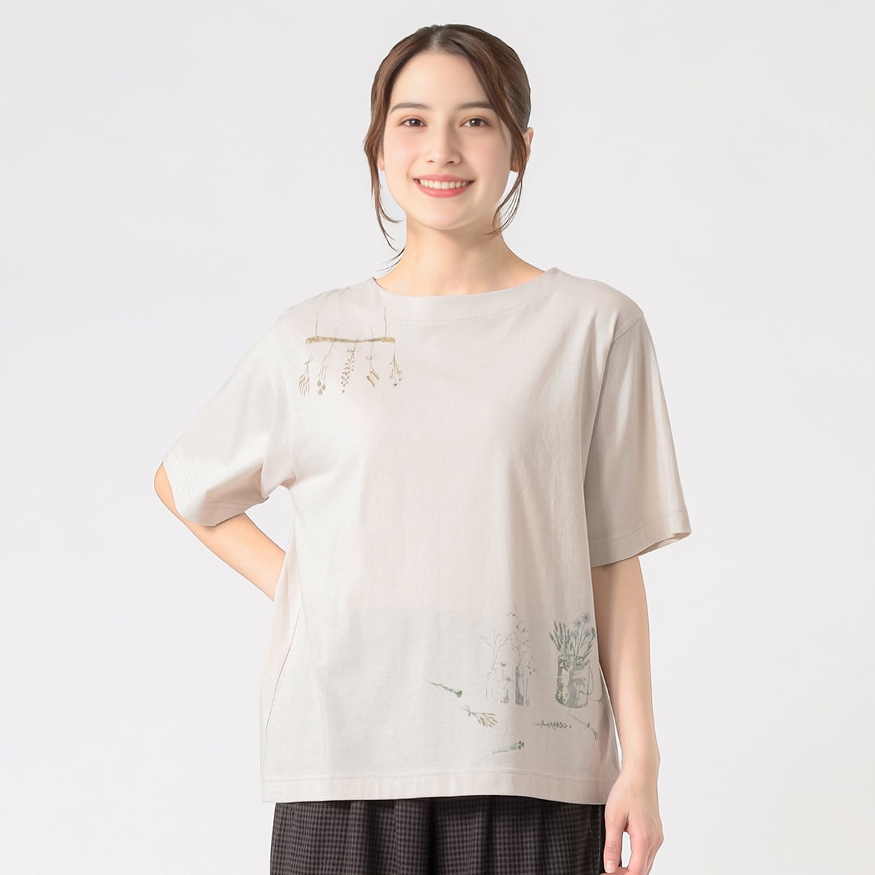 オーガニック綿糸 ハーブプリントTシャツ レディス SELF+SERVICE