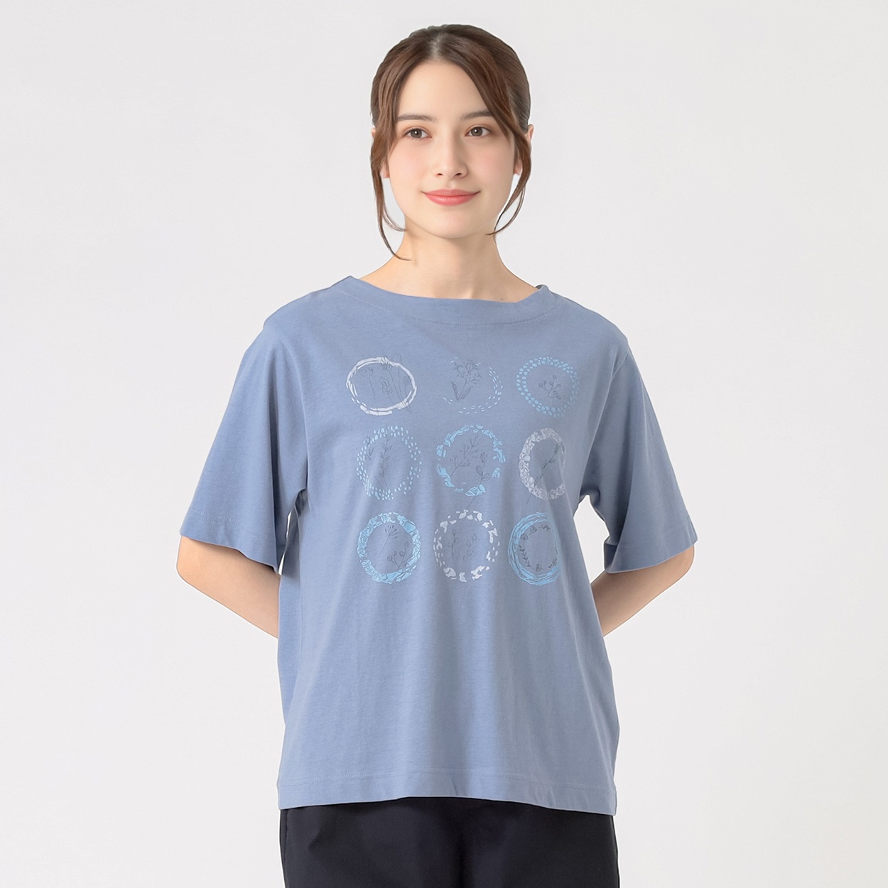 オーガニック綿糸 ハーブプリントTシャツ レディス SELF+SERVICE 