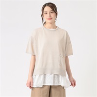 ポケット付きメッシュゆるプルオーバー レディス SELF+SERVICE(セルフ＋サービス) CP697502-SS(ウスチャ-M)