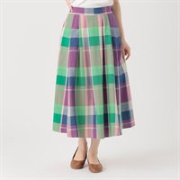 『リンネル６月号 掲載 ゆべしさん着用商品』綿カポック タックスカート レディス SELF+SERVICE(セルフ＋サービス) SP26SS-SEL-07(ウスアカ-M)